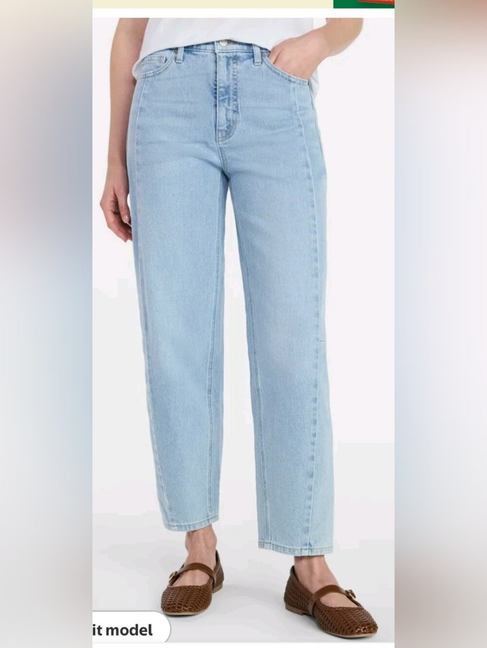 Time and Tru Women's Hight Rise Barrel Jean, 28" Inseam